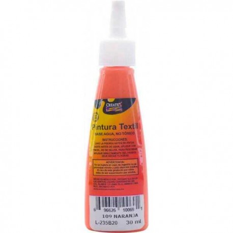 Pintura Textil Createx 30 ml Naranja